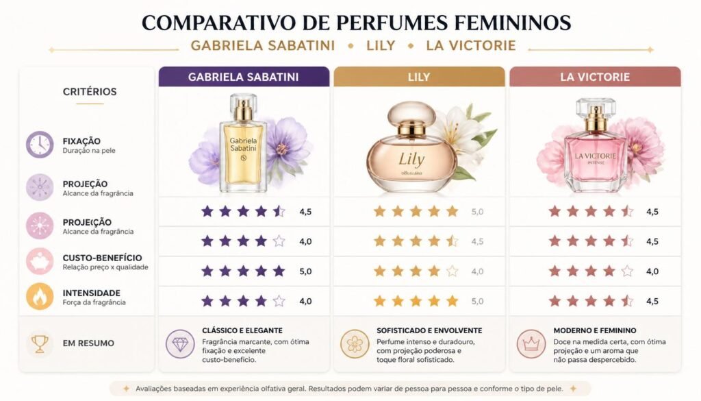 Perfume Gabriela Sabatini Vale a Pena em 2026? 6 Comparativo com Concorrentes